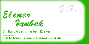 elemer hambek business card
